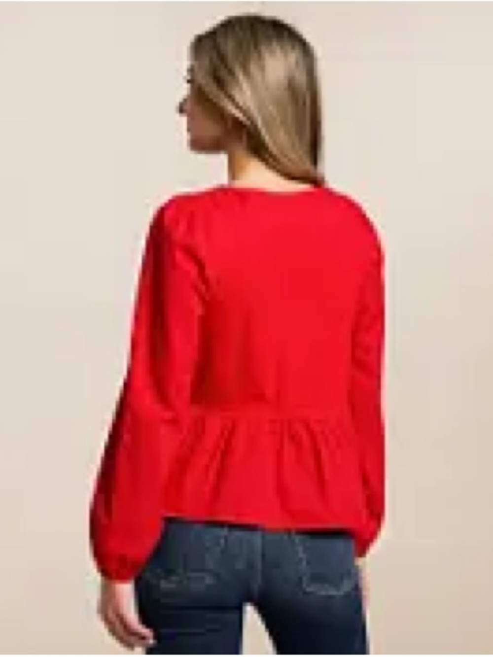 Willow and Root Women’s Red Tie-Front Blouse - Picture 3 of 3